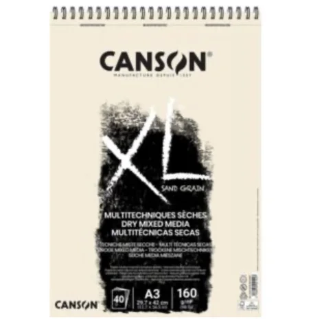bloc de papier est un Canson XL Sand Grain.