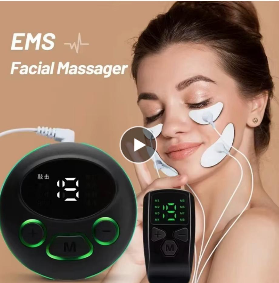 مدلك الوجه بتقنية EMS لشد وتجديد البشرة بأربعة رؤوس