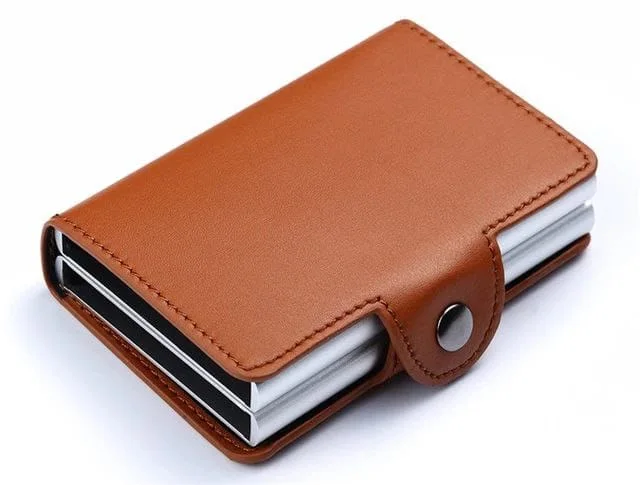 2x حامل بطاقة الائتمان الألومنيوم مع RFID لحماية بطاقاتك