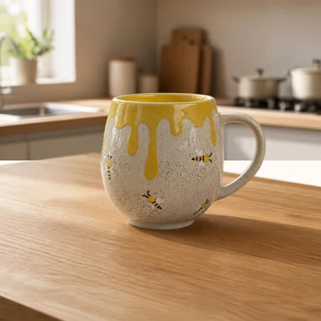🐝🍯 كوب سيراميك بتصميم النحلة والعسل ☕️