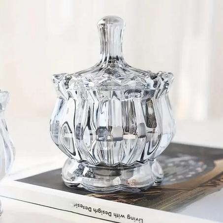 1 قطعة جرة زجاجية شفافة فاخرة كريستال المنزلية مع غطاء حلوى الزفاف الشاي اكسسوارات تخزين جرة الروائح شمعة جرة