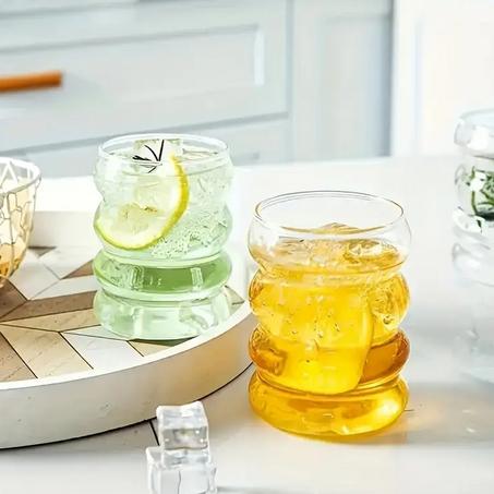 كأس زجاجي رائع سعة 500 ملل لمسة جميلة لقهوة باردة او شرب للعصير، الحليب، الشاي والمزيد . زجاج البورسيليكات عالي الجودة