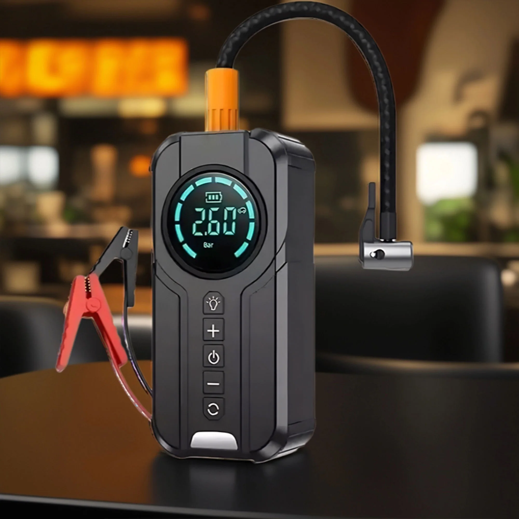 منفاخ اطارات  و جهاز طوارء للسيارة