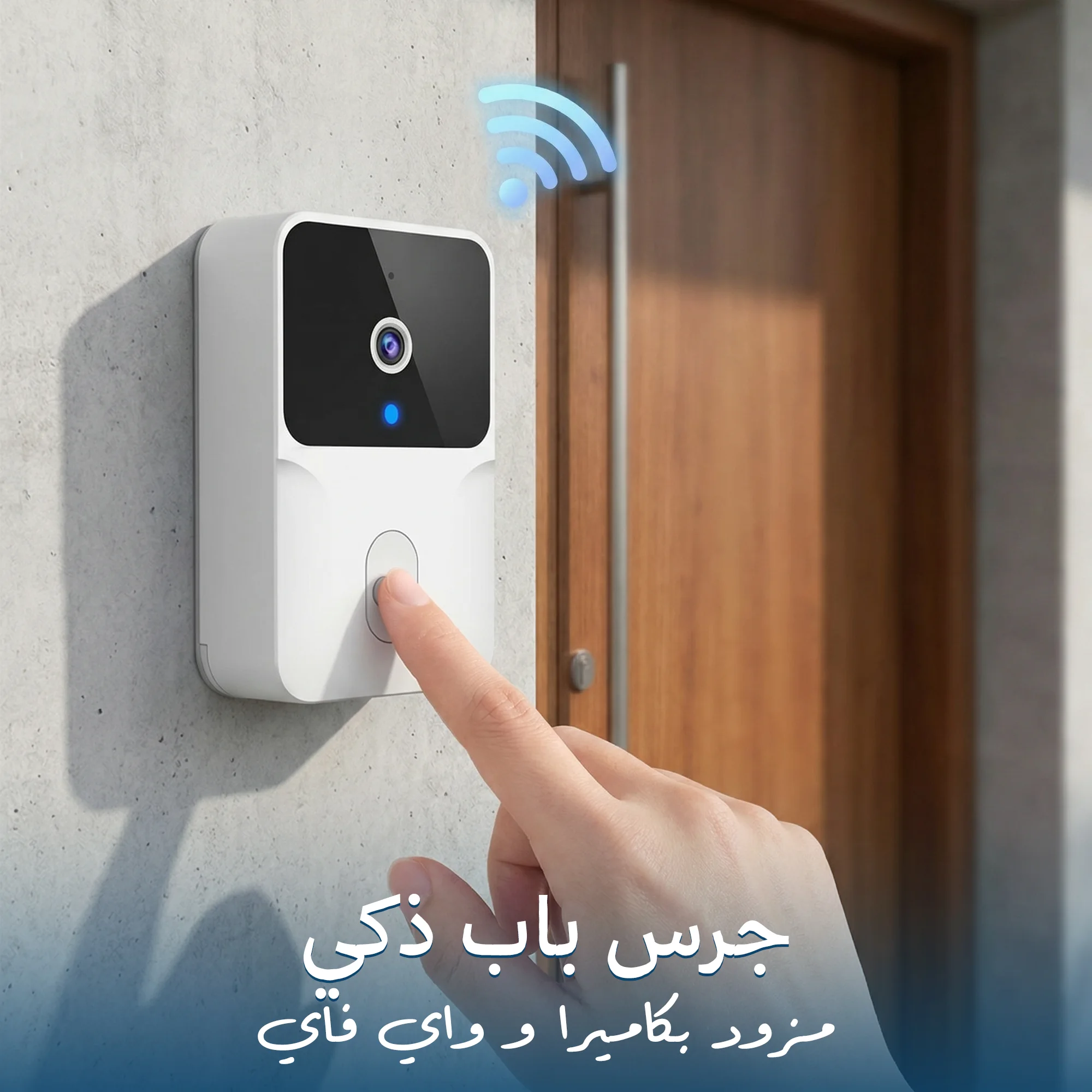 جرس باب ذكي مزود بكاميرا وواي فاي