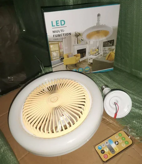 مروحة سقف مع إضاءة LED وريموت كنترول