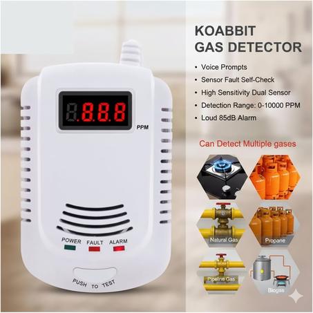 🛡️🔥 Smart Gas Leak Detector – 24/7 Protection Against Fires, Explosions & Hidden Gas Leaks!