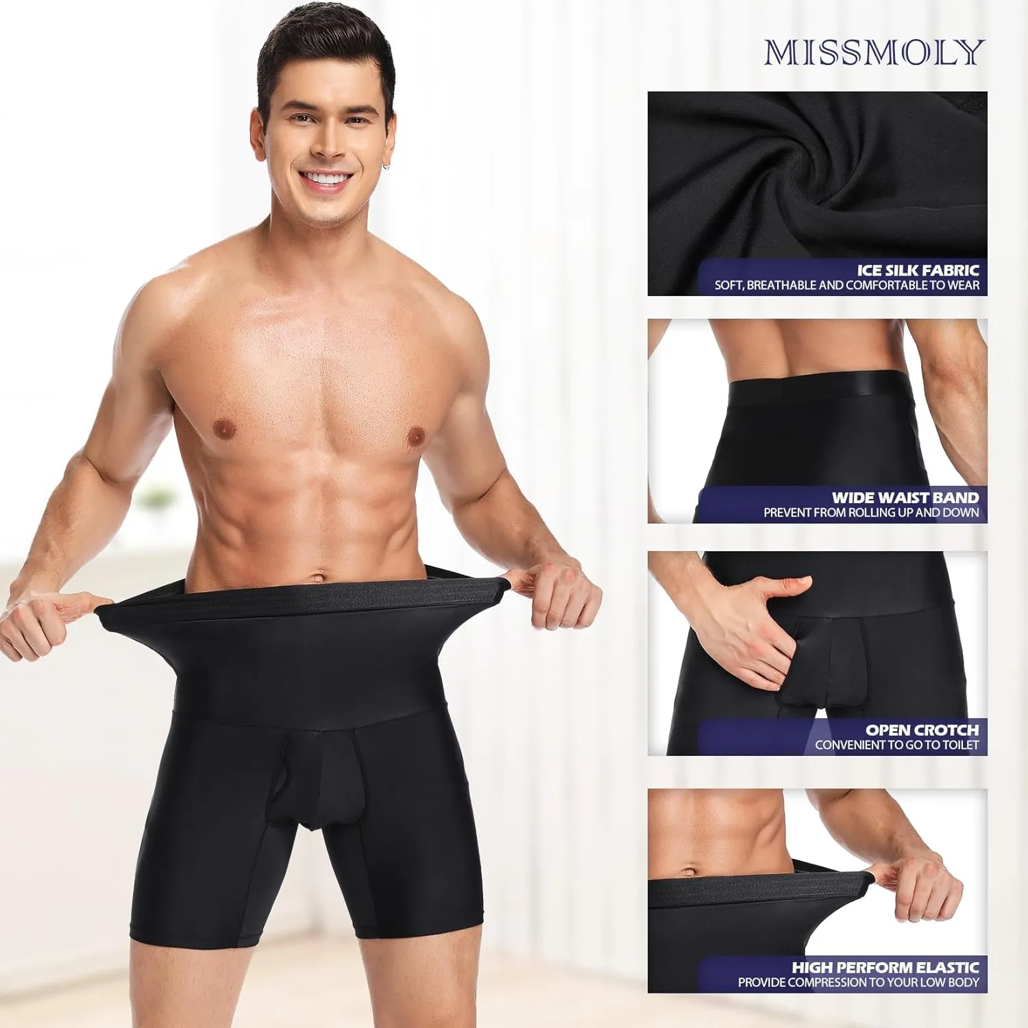 "👔🔥 Transform Your Look Instantly – MISS MOLY Men’s Tummy Control Shaper for a Sleek, Confident You!"