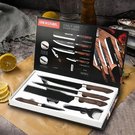 🔪 6-Piece Professional Kitchen Knife Set – Cut Like a Chef, Cook Like a Pro! 🍅🔥