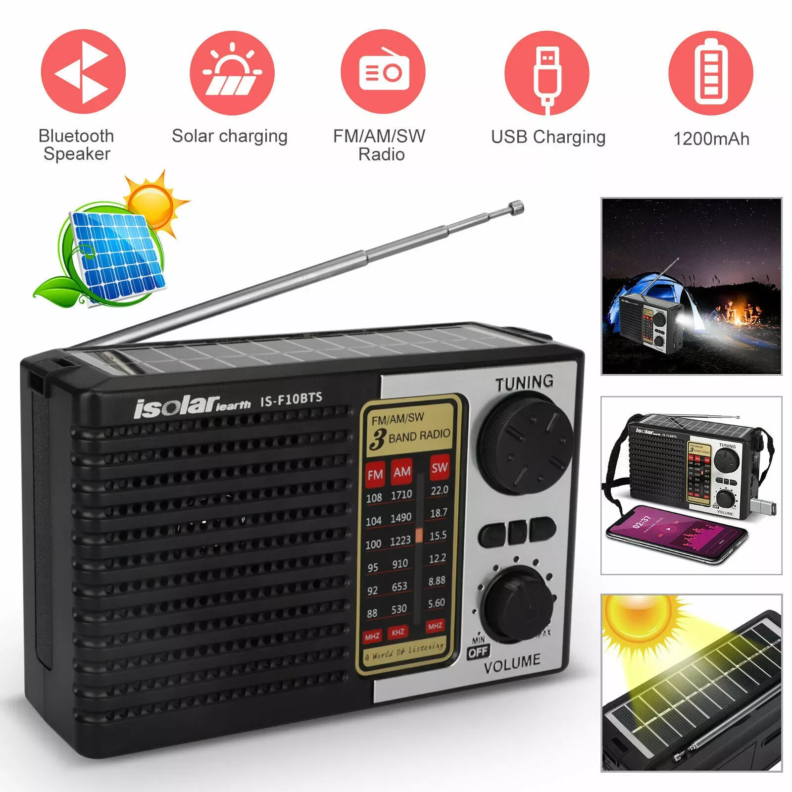 🔋 Portable Radio Speaker with Flashlight