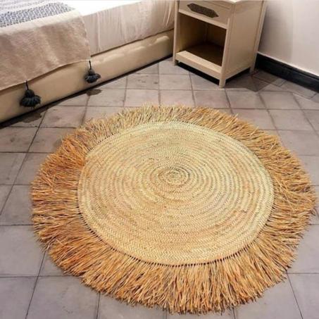 TAPIS ROND EN RAPHIA