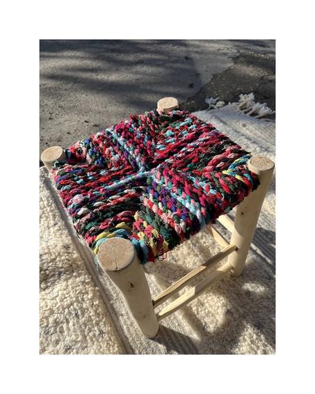 TABOURET TISSÉ MULTICOLORE
