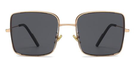 ‏نظارات شمسية مربعة ذهبية سوداء للرجال والنساء‏ 2023.