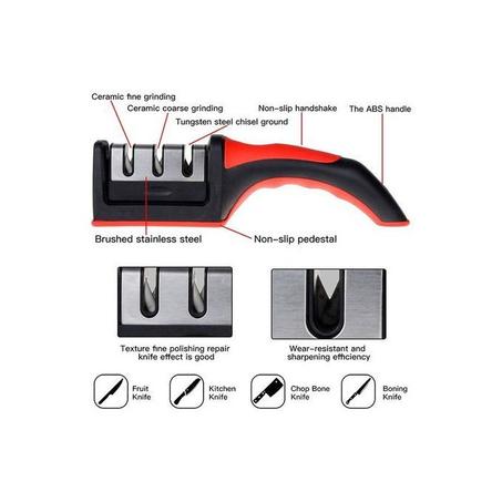 مسن سكاكين عالي الجودة بتصميم مريح بمقبض من السيراميك.