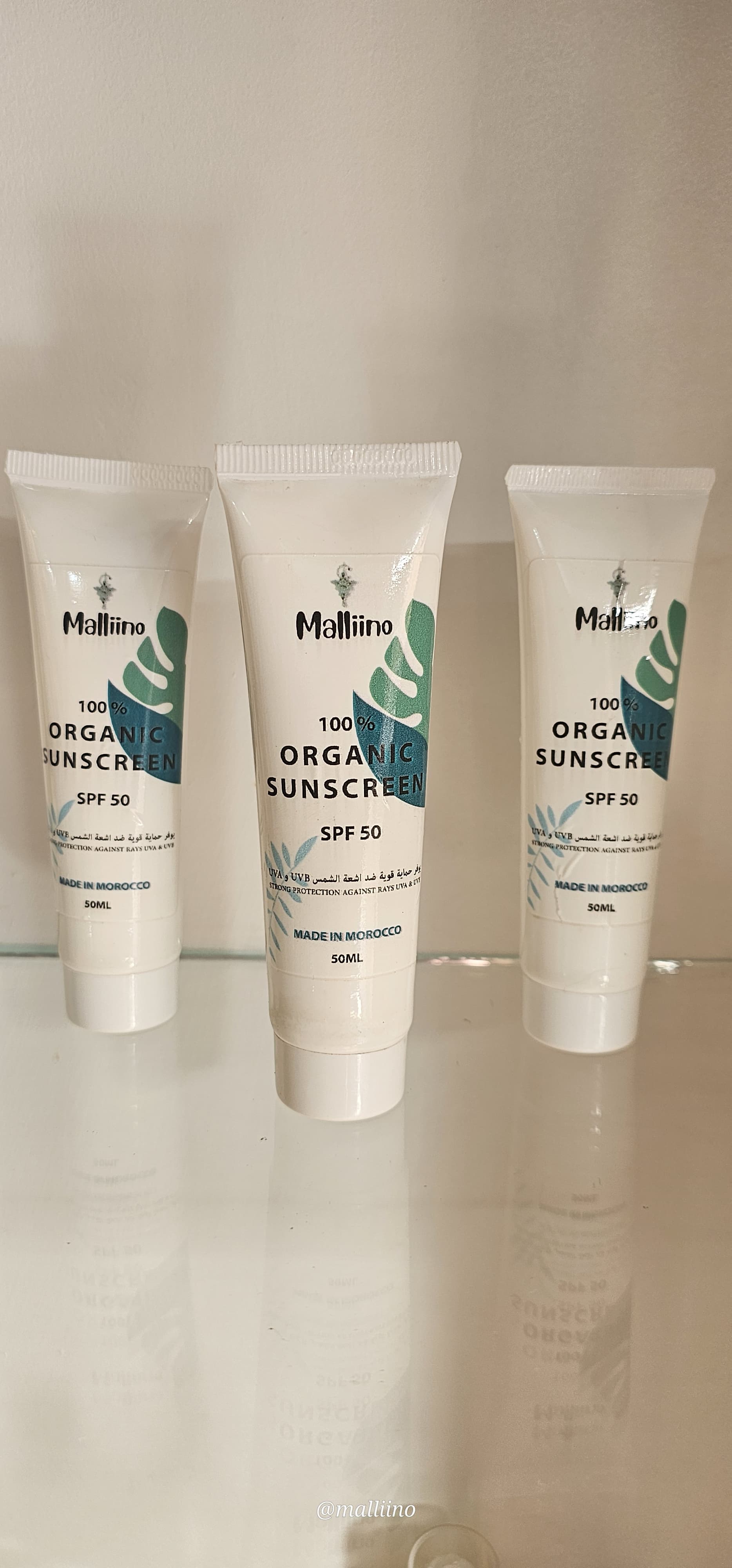 Malliino – واقي شمس عضوي  SPF 50