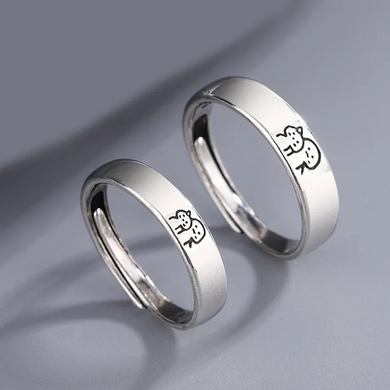Romantic Matching Cat Rings – Adjustable Jewelry Gift for Couples & Feline Fans