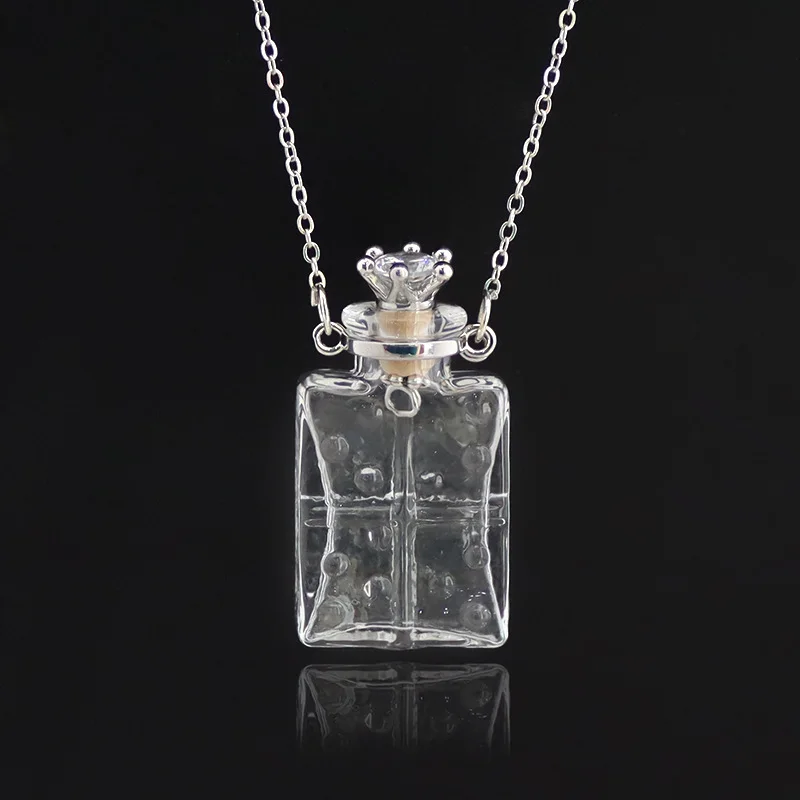 Clear Heart Bottle Essential Oil Pendant