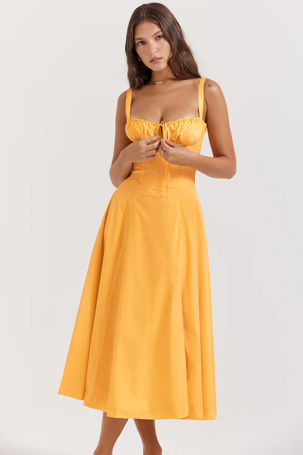 Floral Midi Corset Dress