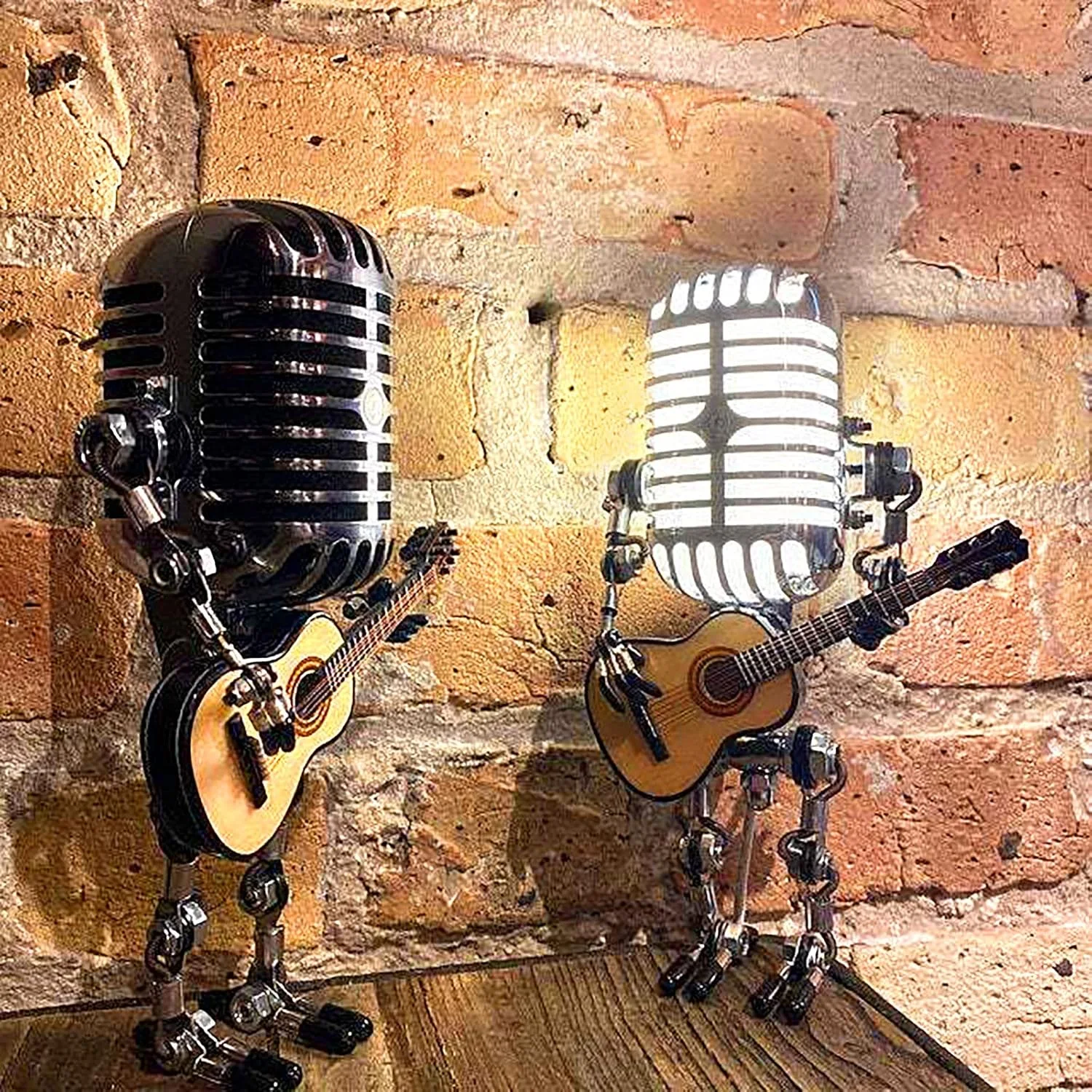 Vintage Microphone Guitar Lamp