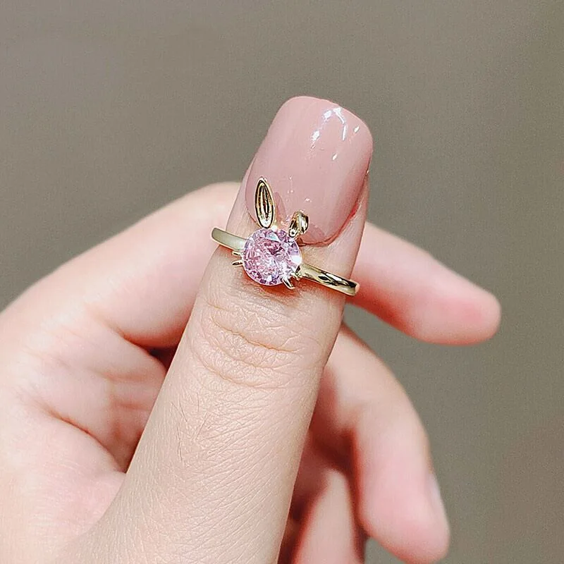 🐰 Rabbit & Carrot Matching Couple Rings