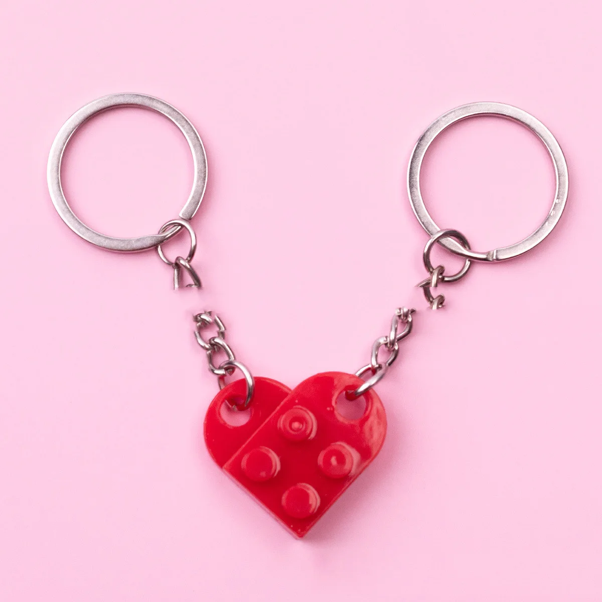 Couple Heart Keychain Set – “You Complete Me” Gift