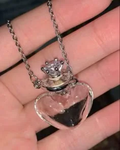 Clear Heart Bottle Essential Oil Pendant