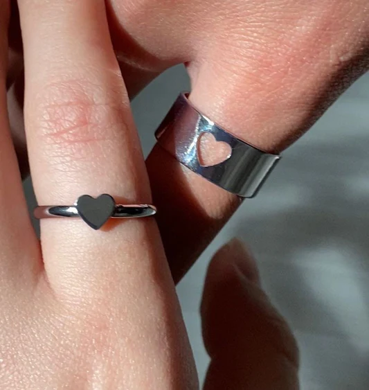 Matching Friendship Couples Heart Ring