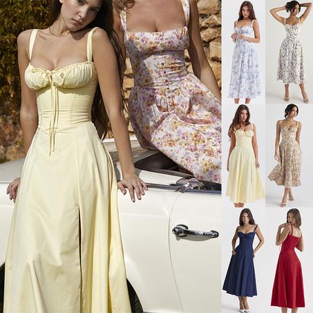 Floral Midi Corset Dress