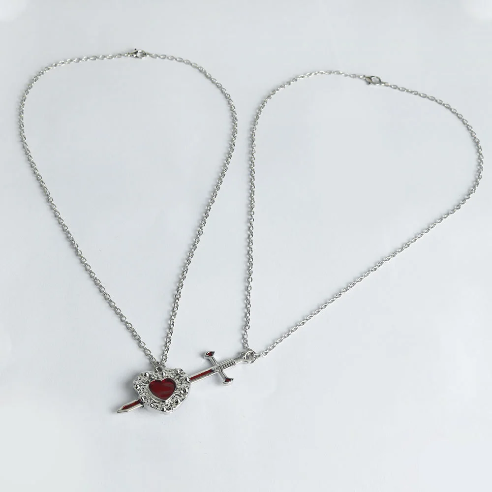 Gothic Heart and Sword Necklace