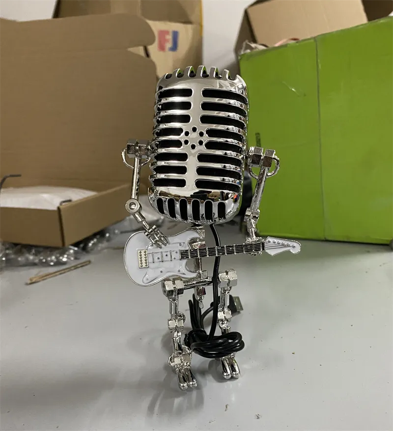 Vintage Microphone Guitar Lamp