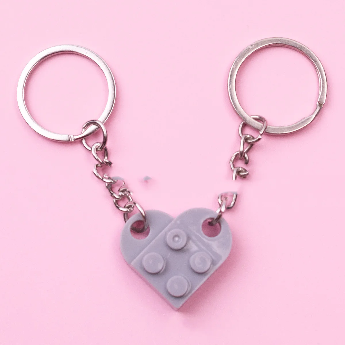 Couple Heart Keychain Set – “You Complete Me” Gift