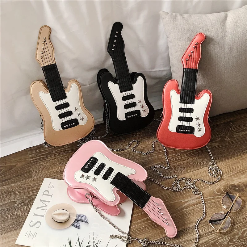 Guitar-Shaped Shoulder Bag