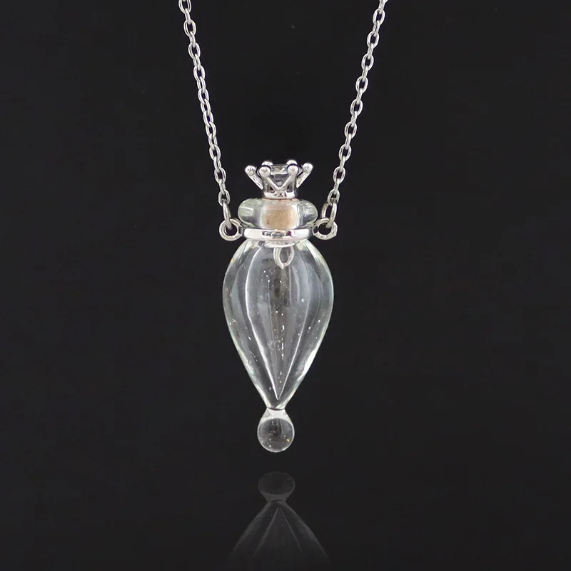 Clear Heart Bottle Essential Oil Pendant