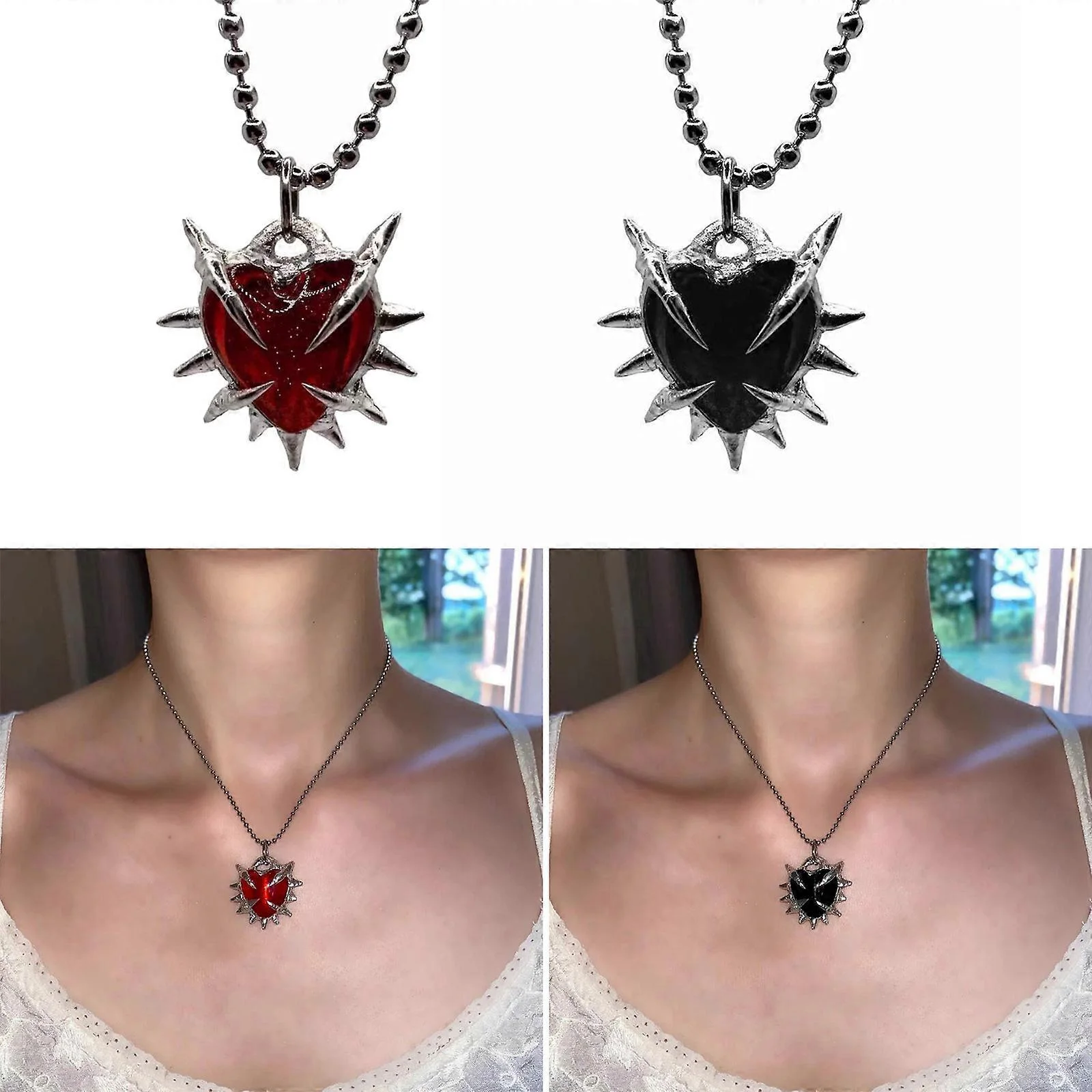Punk Cross Heart Shape