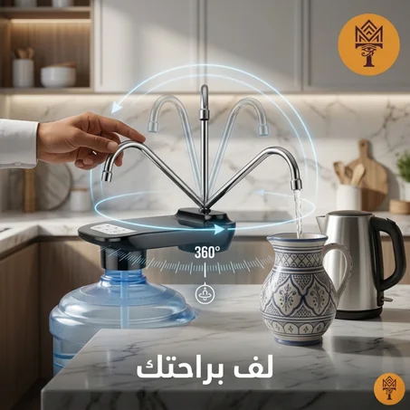 مضخة مياه كهربائية قابلة للشحن بقاعدة دوارة 360°