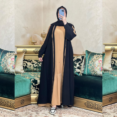 عباية 2025 بثلاث قطع (قطعتين + شال)