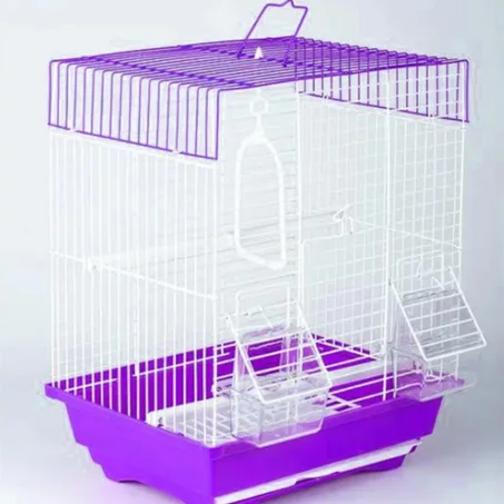 Cage oiseaux deux mangeoires