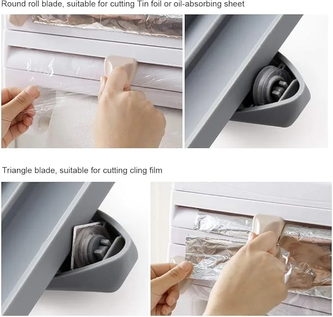 حامل ورق المطبخ والألمنيوم  3 في 1 لتنظيم مثالي