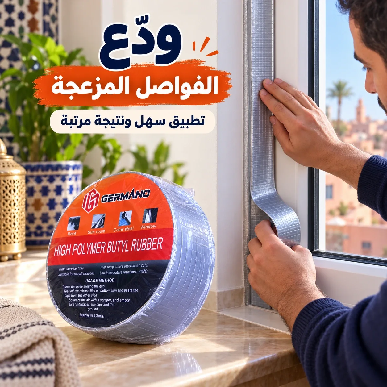 💧شريط البوتيل العازل لإغلاق الشقوق والتسرّبات