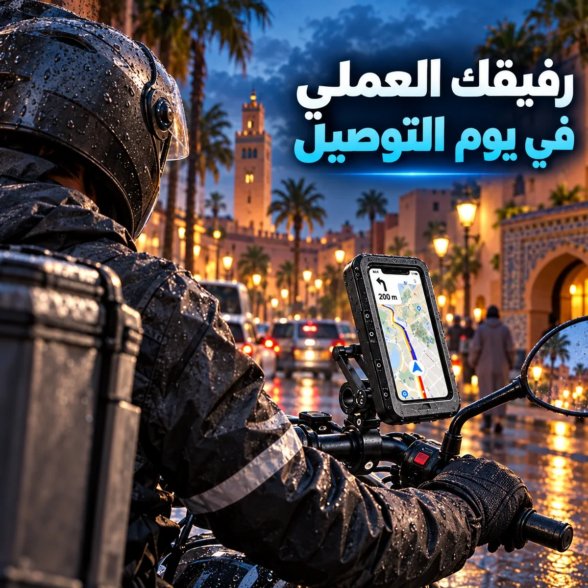حامل هاتف واقٍ للموتور – مثالي لعمّال التوصيل