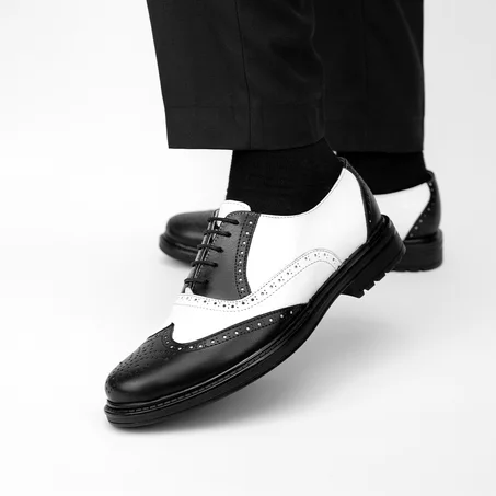 Richelieu Brogues Noir et Blanc