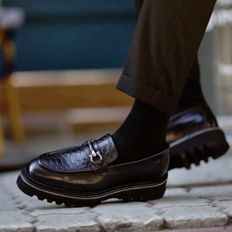 Mocassins noirs SP à grosse boucle