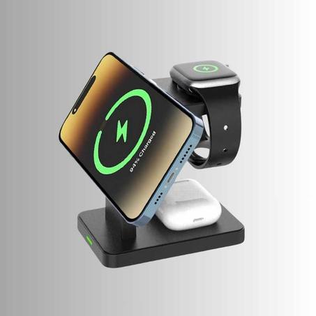 قاعدة شحن لاسلكية 3 في 1 من Brookstone
