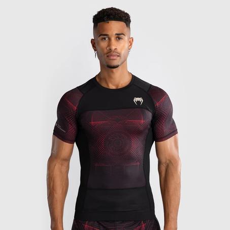 Venum G-Fit Air Men's Short Sleeve Rashguard - Deep Black/Fire Red