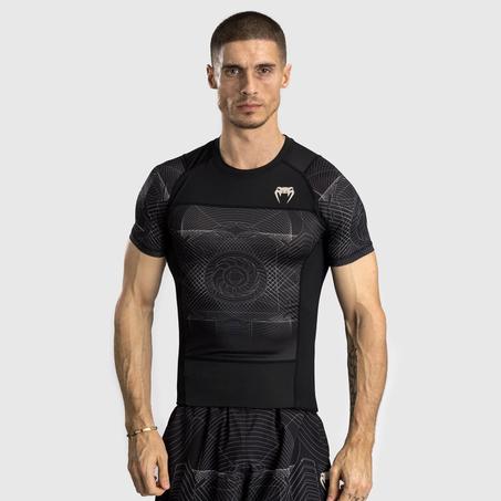 Venum G-Fit Air Men's Short Sleeve Rashguard - Deep Black/Desert Sand