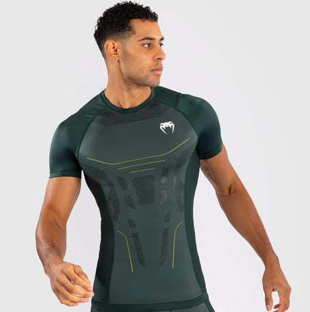 Venum Technical 3.0 Short Sleeve Rashguard - Forest Green
