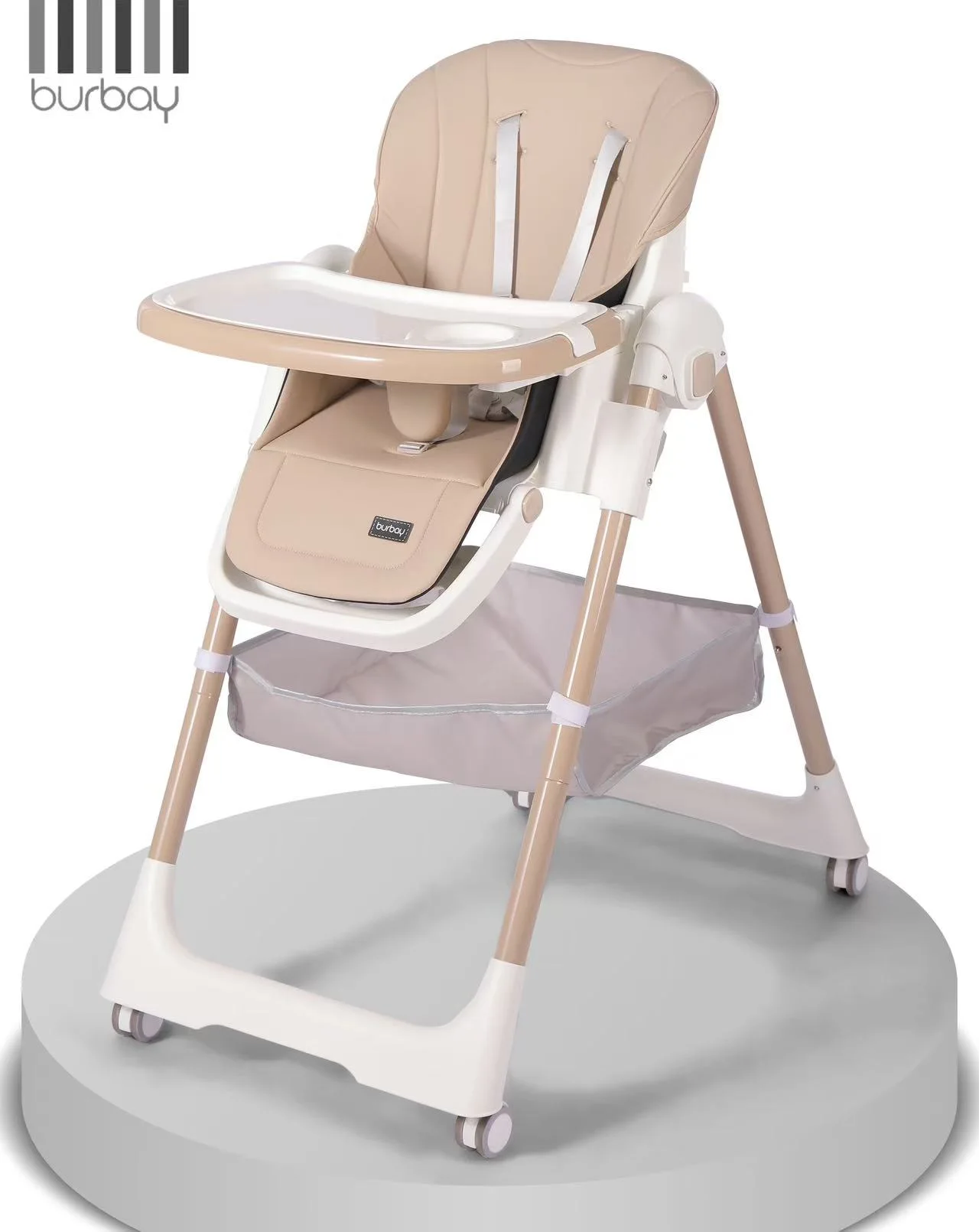 Chaise Haute Burbay – Élégance Grise & Praticité AC8055