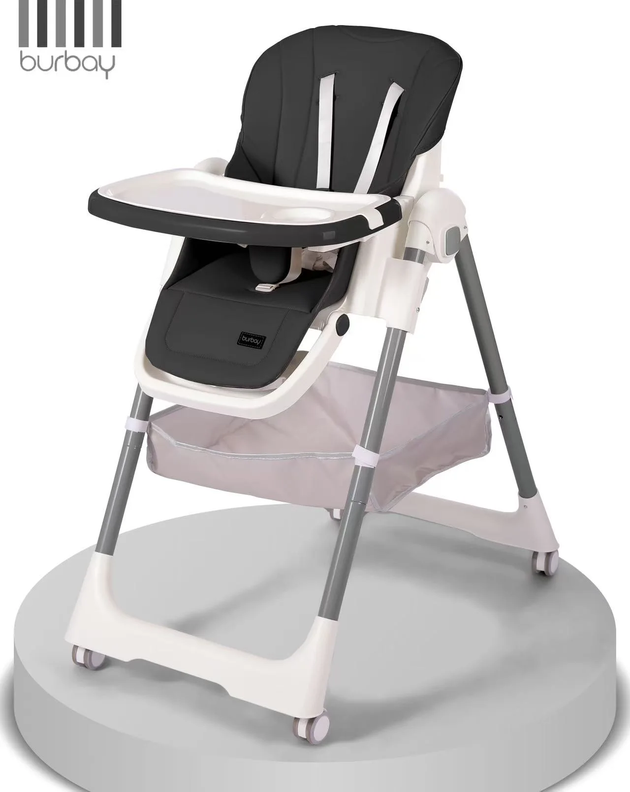 Chaise Haute Burbay – Élégance Grise & Praticité AC8055