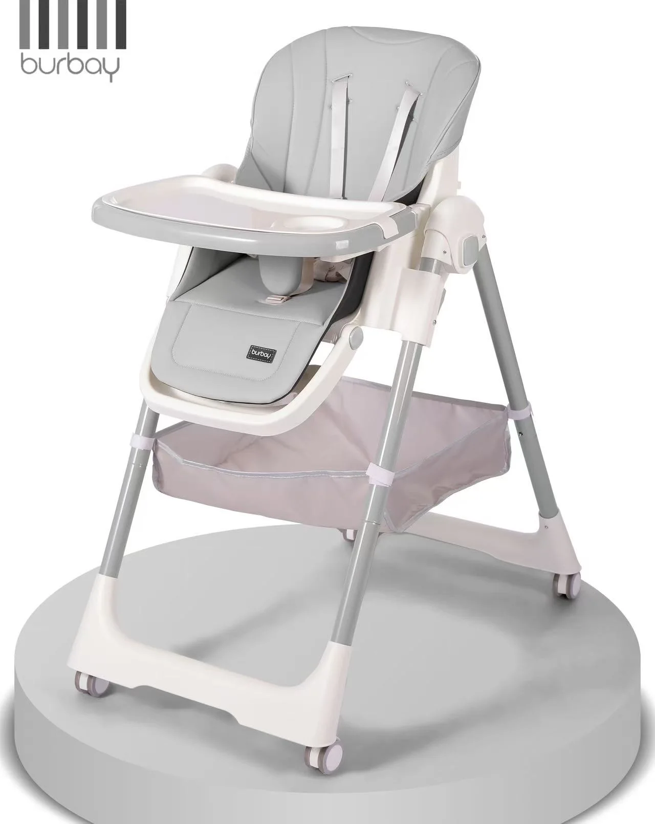 Chaise Haute Burbay – Élégance Grise & Praticité AC8055