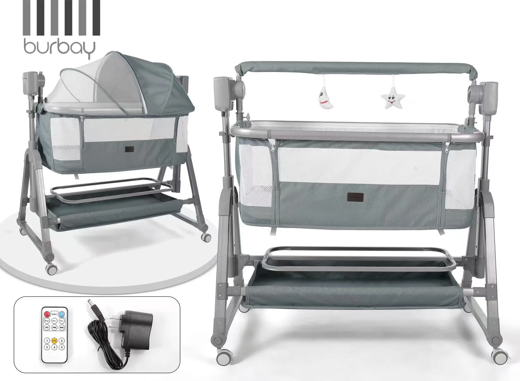 Lit Bébé Automatique avec Télécommande et Musique MD_6