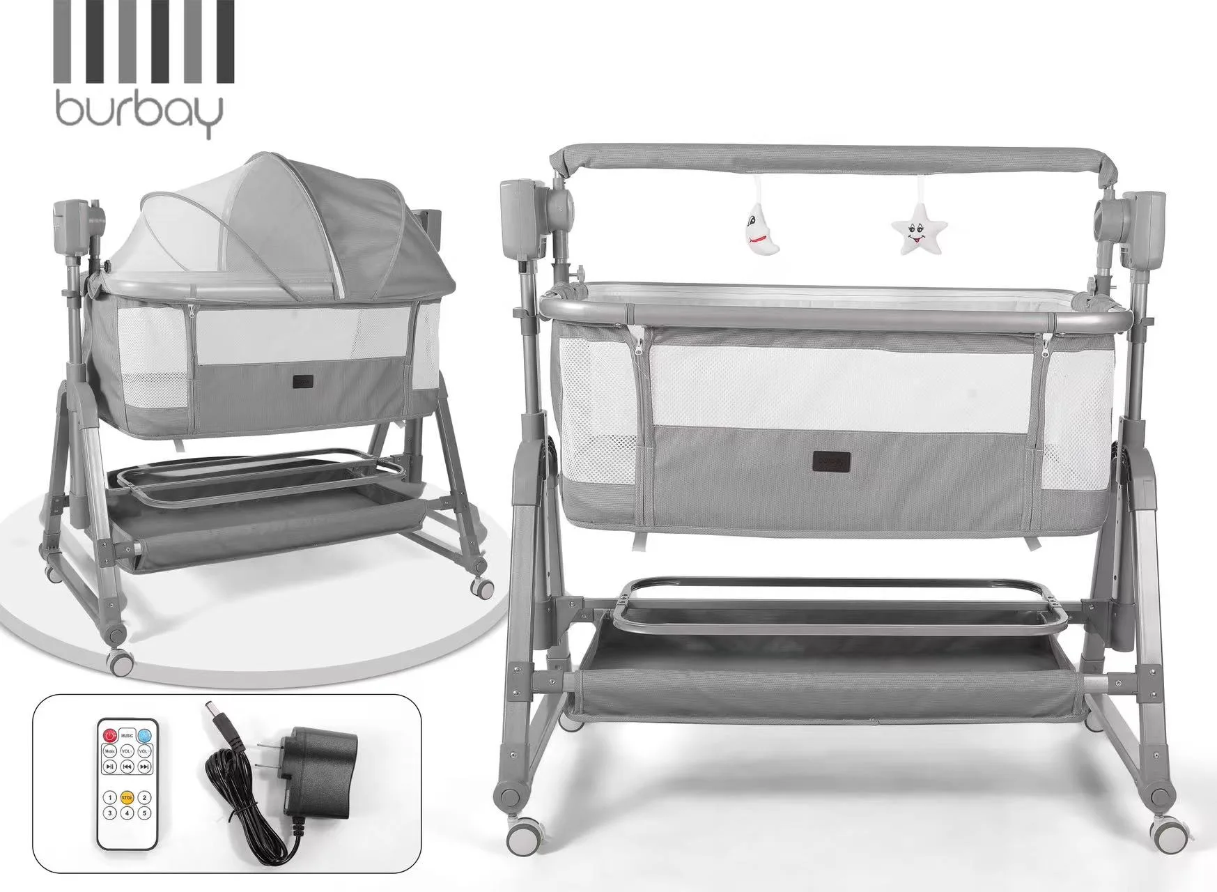 Lit Bébé Automatique avec Télécommande et Musique MD_6